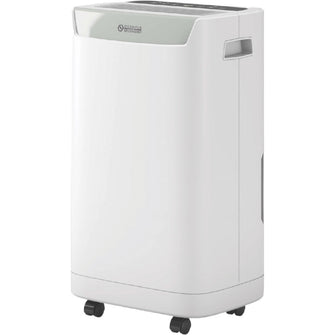 White Olimpia Splendid dehumidifier with wheels on a white background