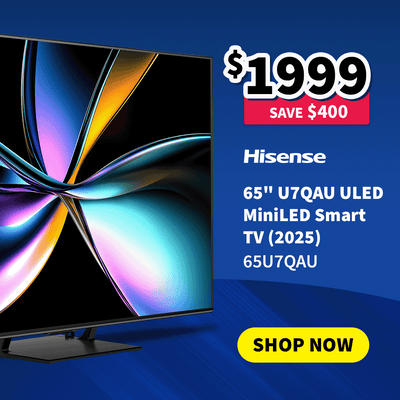 Hisense 65" U7QAU QLED MiniLED Smart TV on sale now $1999 - Save $400 