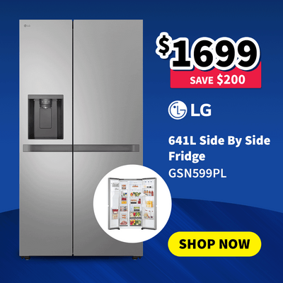 LG 641L Side by side fridge on sale now $1699 - Save $200