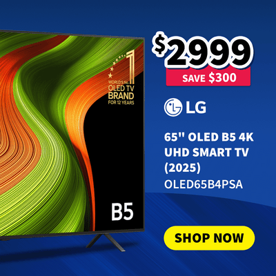 LG 65" OLED B5 4K UHD Smart TV on sale now $2999 - Save $300