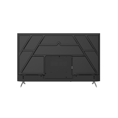 Back view of a Chiq QLED 4K TV, showing the wall mount screw holes.