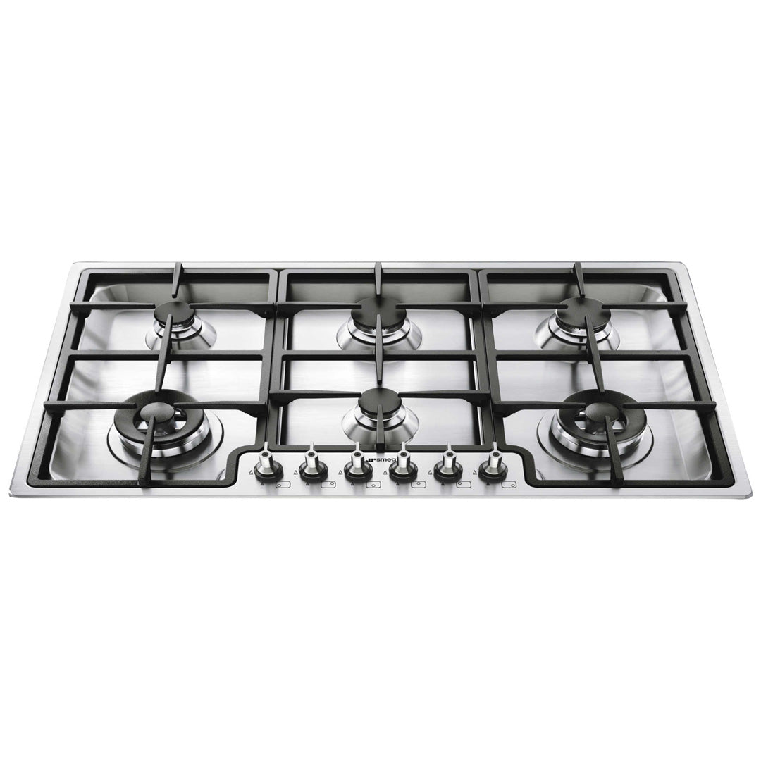 Smeg 90cm Low Profile Gas Cooktop in Stainless Steel - PGA96 image_1