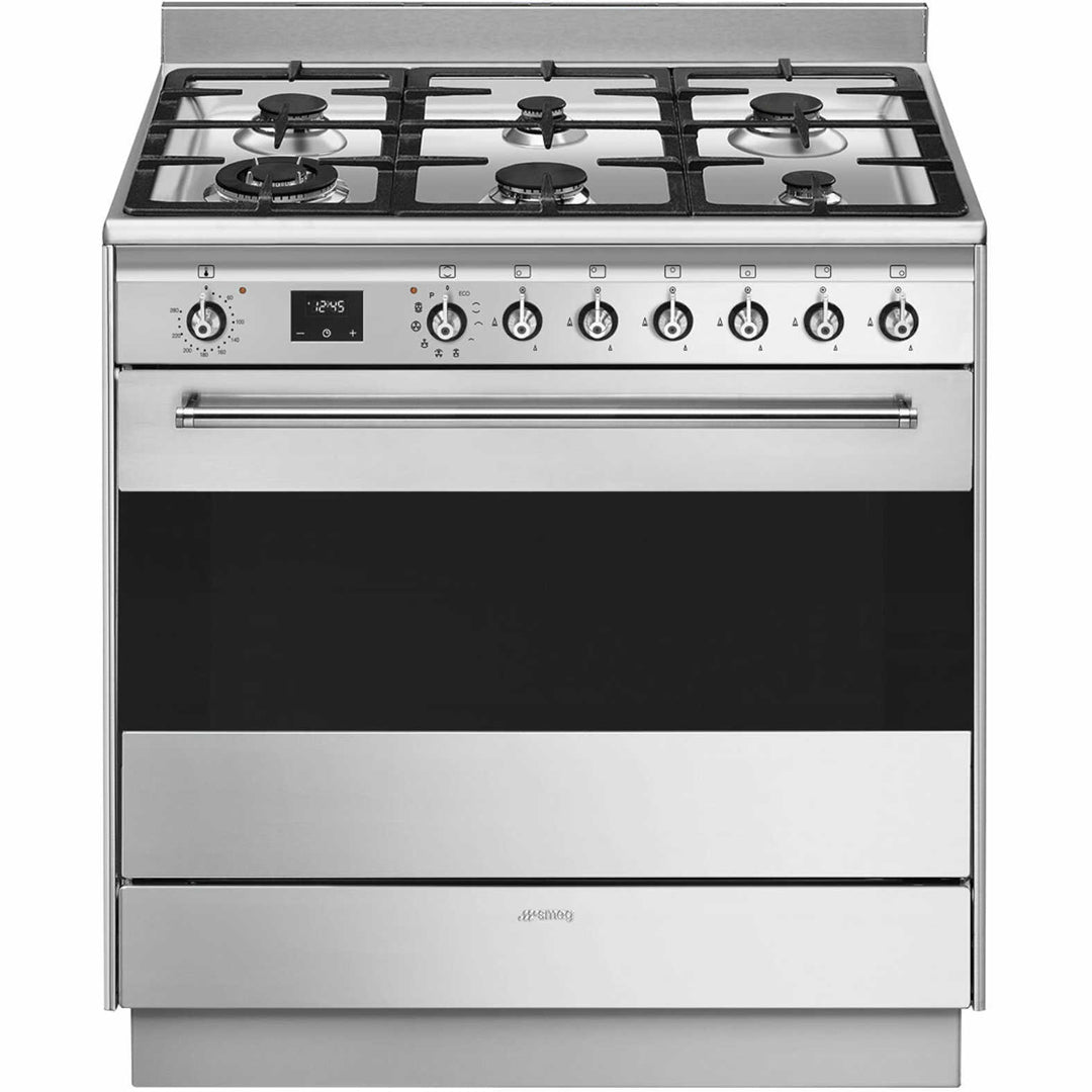 Smeg 90cm Dual Fuel Freestanding Stove in Stainless Steel - FSP9610X1 image_1