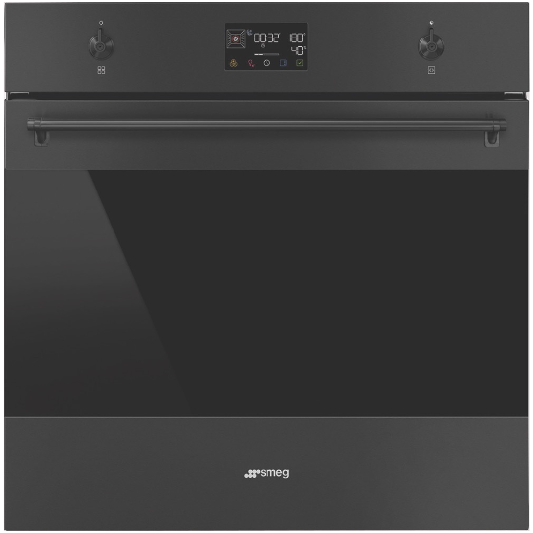 Smeg 60m Classic Pyrolytic Steam Oven in a matte black finish