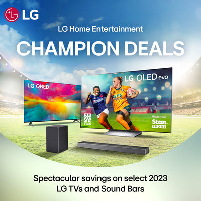 Flyer promoting clearance sale on select LG 2023 Televisions and Soundbars 