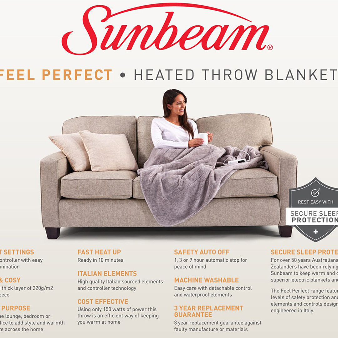 Sunbeam Feel Perfect Sherpa Fleece Heated Throw Blanket - TRF4200 image_3