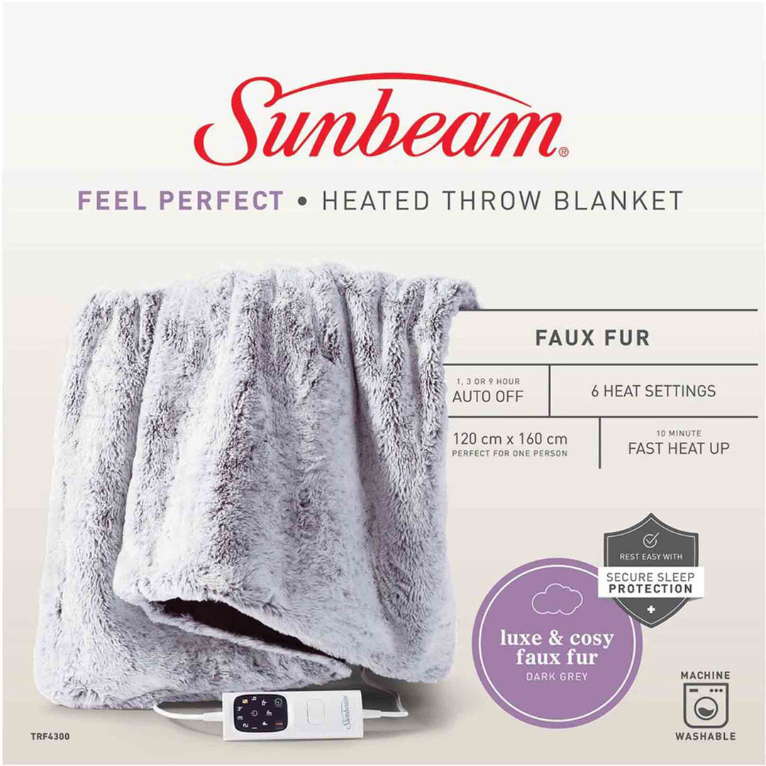 Sunbeam Feel Perfect Faux Fur Heated Throw Blanket - TRF4300 image_4