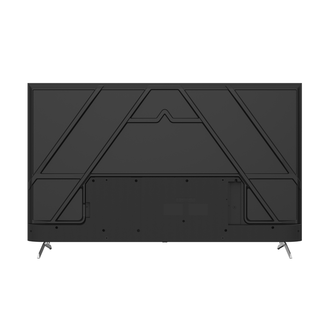 Back view of the 65" QLED 4K Google TV, showing the wall mount screw holes. 