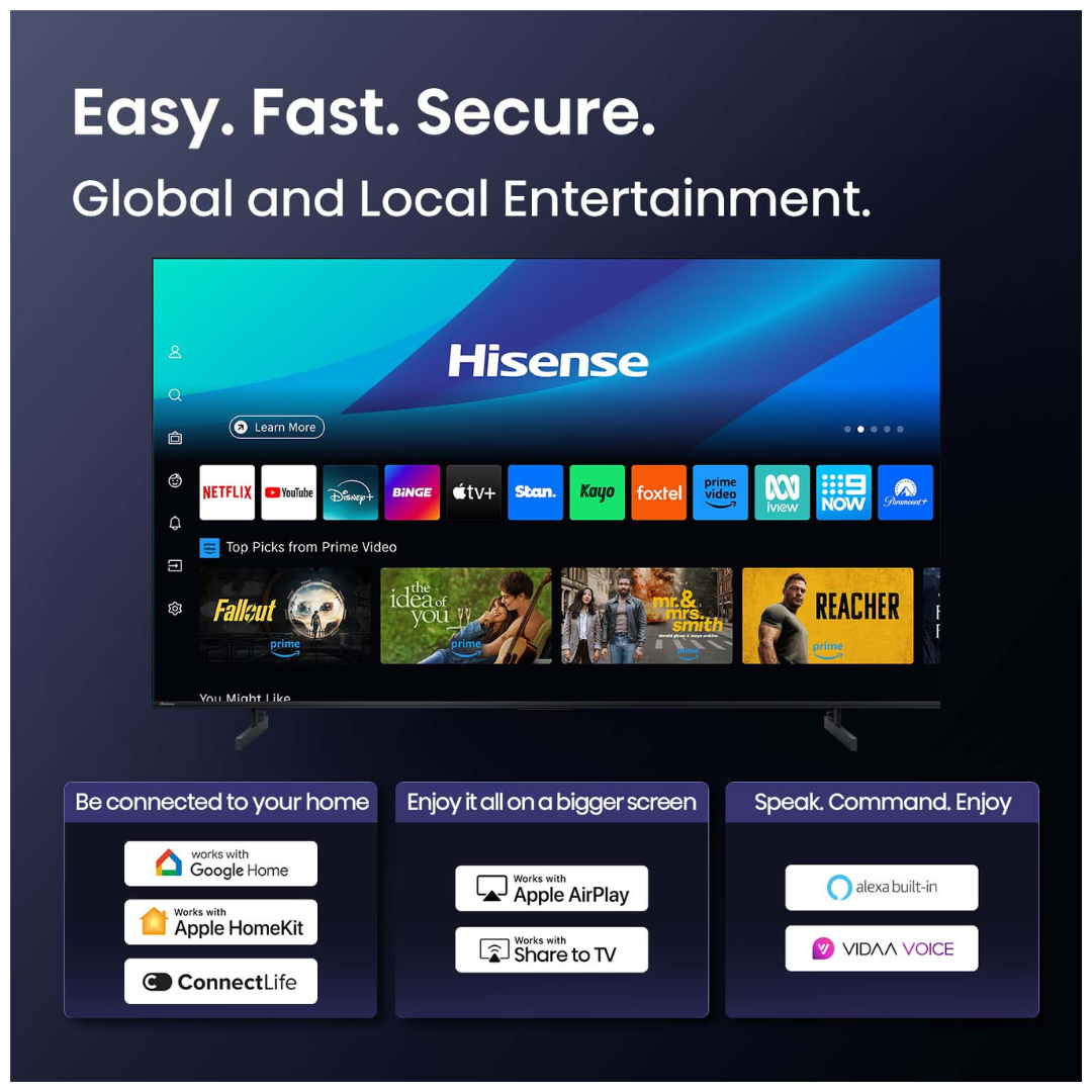 Hisense 55" U6QAU PRO 4K QLED 144Hz Smart TV (2025)