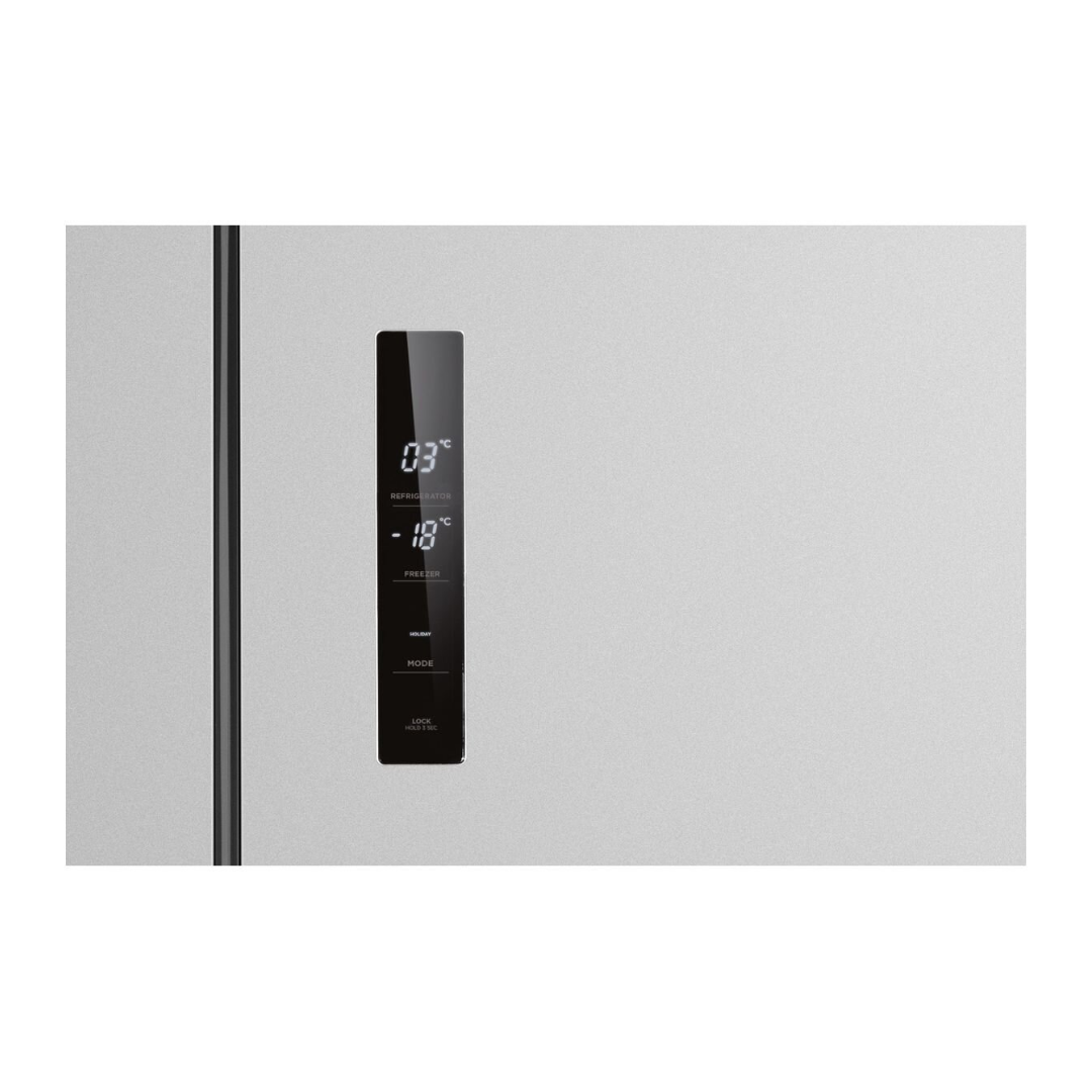 A close up view of the digital control panel on the Westinghouse 496L French Door Fridge. With touch controls to change modes and temperature settings