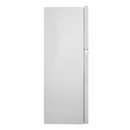 Side view of the Westinghouse 225L top mount fridge with the doors closed.