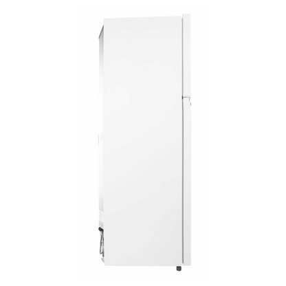 Side view of the Westinghouse 341L top mount fridge with the doors closed.