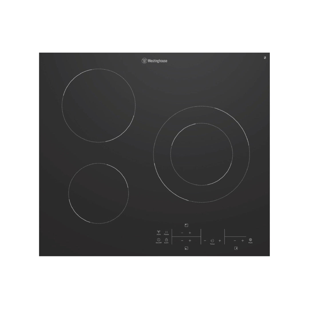 Westinghouse 60cm 3 Zone Ceramic Cooktop with Dual Zone and Hob2Hood - WHC633BD image_1