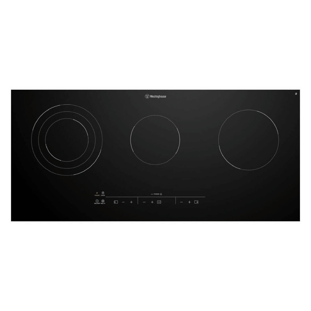 Westinghouse 90cm 3 Zone Ceramic Cooktop with Triple Zone and Hob2Hood - WHC933BD image_1