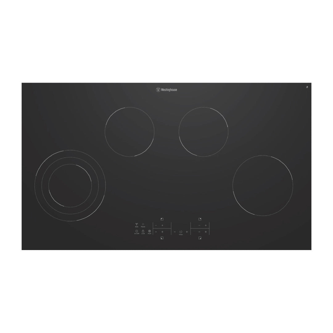 Westinghouse 90cm 4 Zone Ceramic Cooktop with Triple Zone and Hob2Hood - WHC943BD image_1