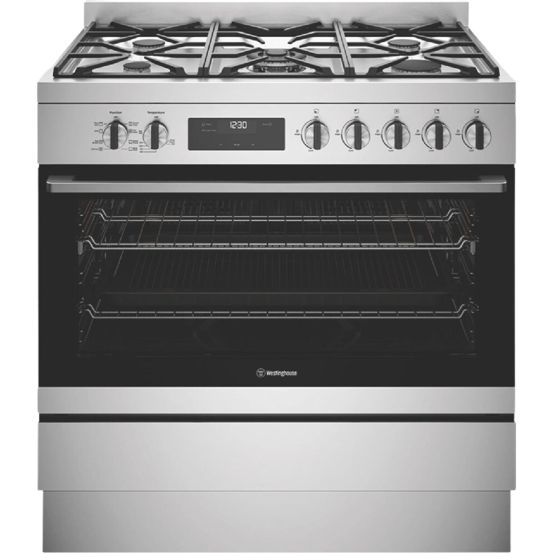 Westinghouse 90cm Dual Fuel Freestanding Cooker Stainless Steel - WFE9515SD image_1