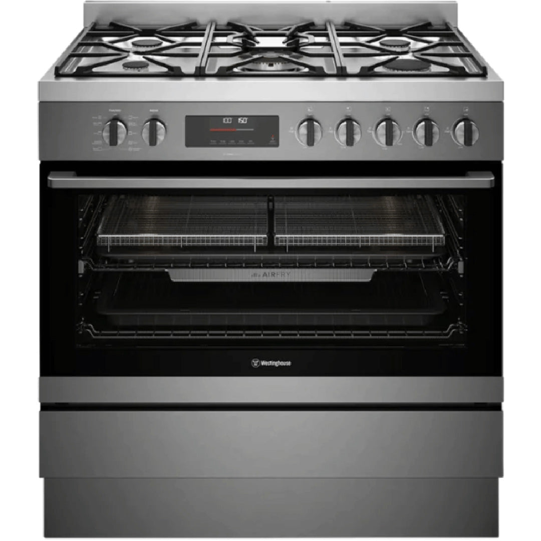 Westinghouse 90cm Dual Fuel Pyrolytic Freestanding Cooker with AirFry and SteamBake Dark Stainless Steel - WFEP9717DD image_1